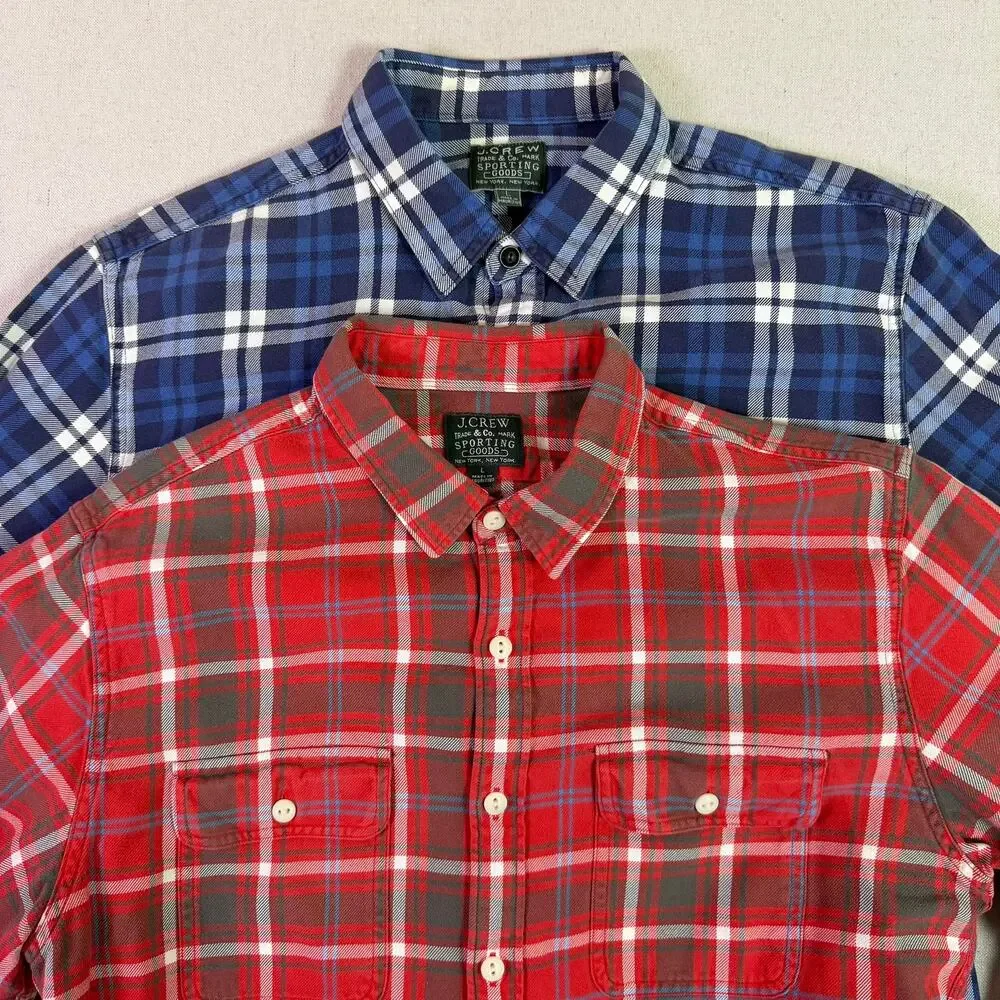 Vintage J Crew Sporting Goods Plaid Shirts Men's L Preppy Gorpcore 90s Grunge